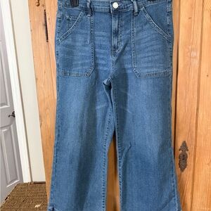 Time and Tru Womens wide leg cropped Blue Jeans